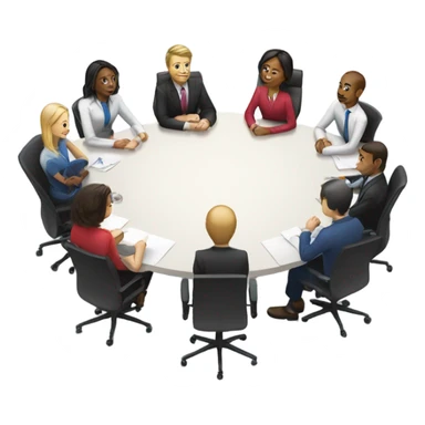 business meeting sitting at a table sticker