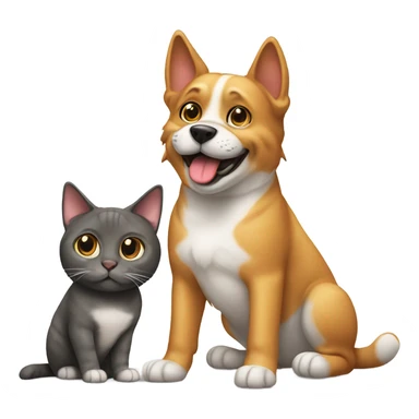 Cat with dog sticker