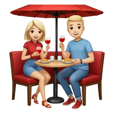 ligth couple having dinner at a chinese restaurant full body sticker