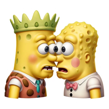 Spongebob kissing patrik sticker