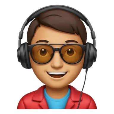 make an face emoji. I will use it for my music playlist. so make it cool and about music sticker