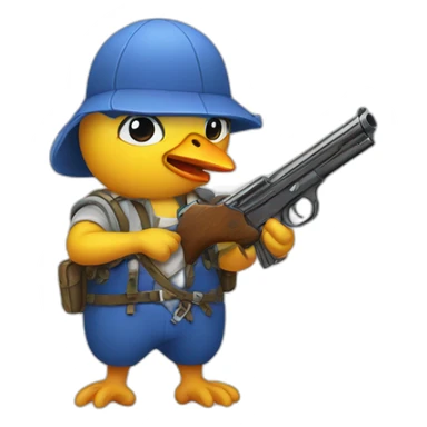 Poussin avec pistolet sticker