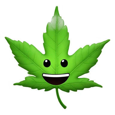 weed leaf with smile sticker