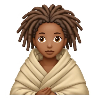 Black woman with locs in a blanket sticker