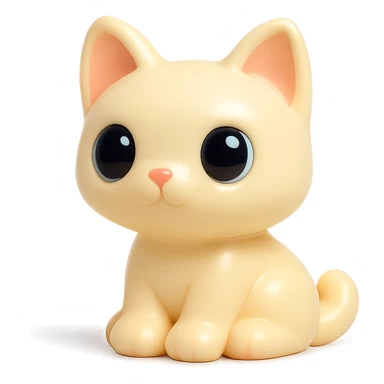 cute cat, big eyes, sitting pose, vinyl figure style sticker
