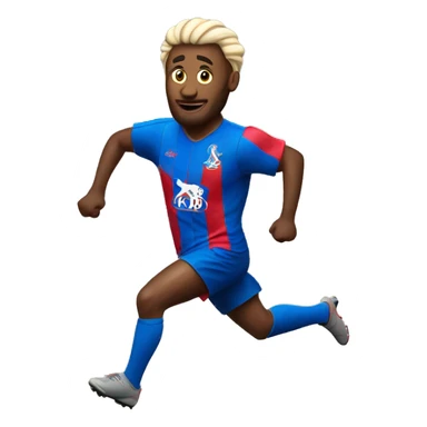 a running footballer with a crystal palace kit on sticker