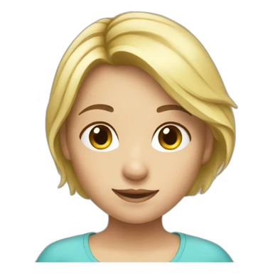 a children girl blonde helping sticker