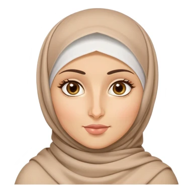 Hijabi, very fair skin, arab nose, doll like face, almond shaped hazel eyes sticker