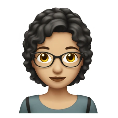 Dark haired white woman book reader sticker