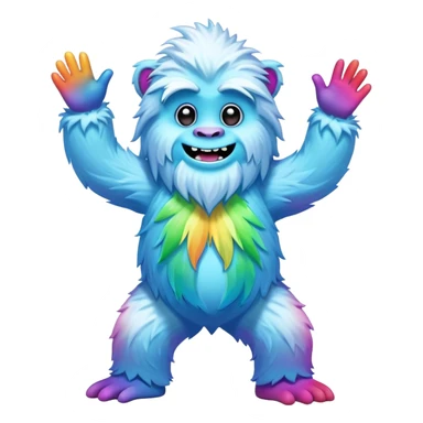 easter rainbow yeti dancing sticker