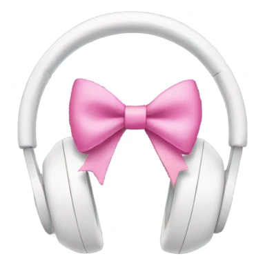 A white Headphone with pink bow sticker
