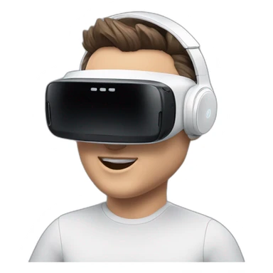 Elon musk with oculus quest 3 white headset sticker