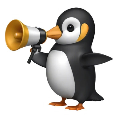 a penguin that speaks in a megaphone  sticker