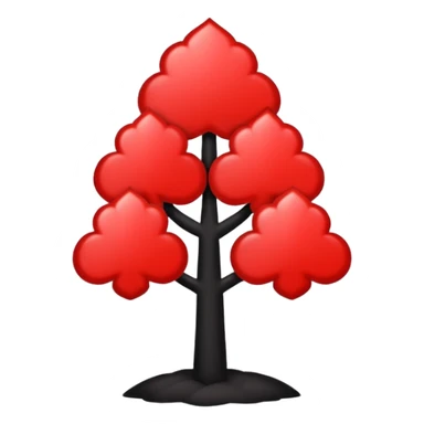 Un trébol de cinco hojas entre rojo y negro  sticker