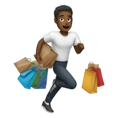 Man running with bags sticker