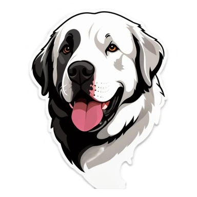 Great Pyrenees with grey pitbull sticker