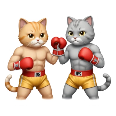 Two buff cats boxing sticker