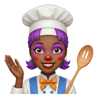 black woman clown chef sticker