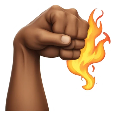 Flexed arm on fire sticker