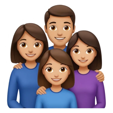 Throuple 2 girls 1 guy brunettes  sticker