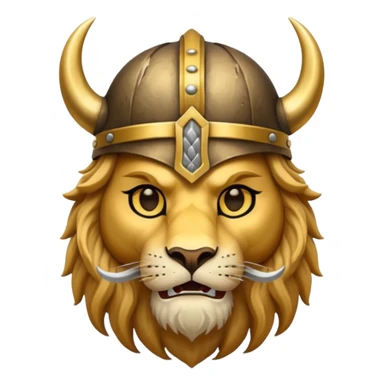lion, viking helmet,  sticker