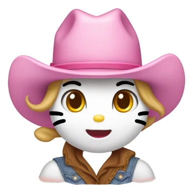 Hello kitty face COWGIRL sticker