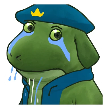 A dog crying cause it’s raining sticker