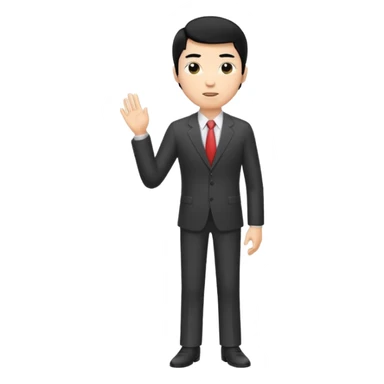 one tall, lean, business man talking, black hair, asian sticker