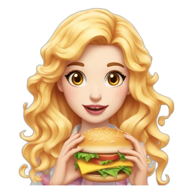 Belle Delphine eats a hamburger mcdonald’s sticker