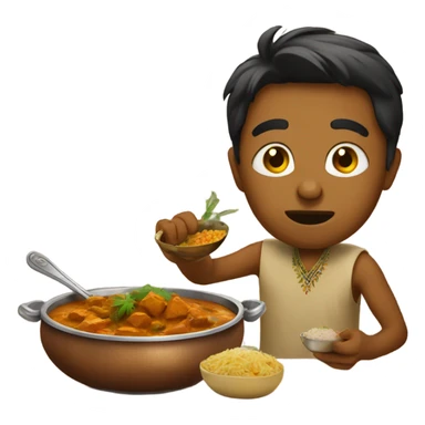 Indian eating curry sticker
