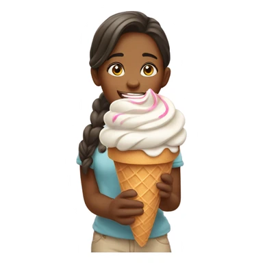 Girl eating ice cream sticker