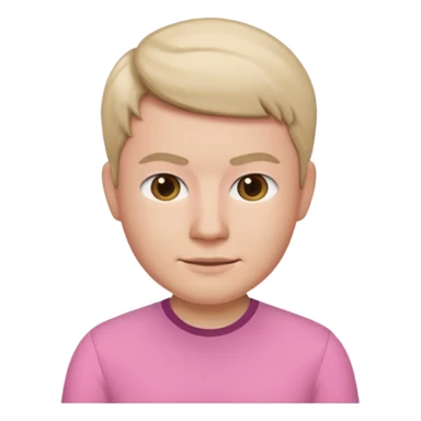 Memoji baju pink muka warna sticker