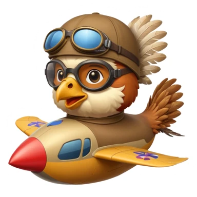 rooster pilot flying glider sticker