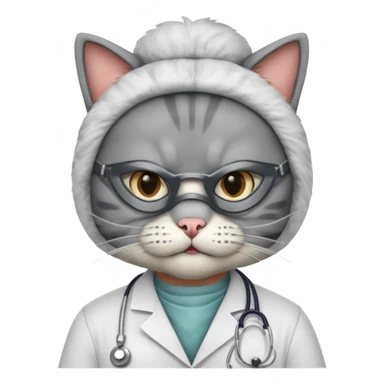 doctor cat, surgeon mask sticker
