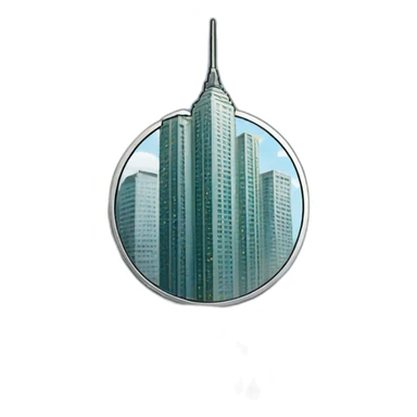 coin with a skyscrapper sticker sticker