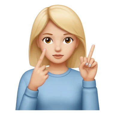 a girl holding up her middle finger sticker
