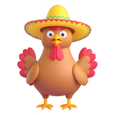 chicken wearing a sombrero sticker
