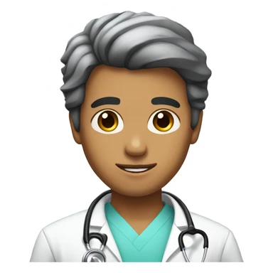 doctor, tan skin, black hair, with stethoscope full body sticker