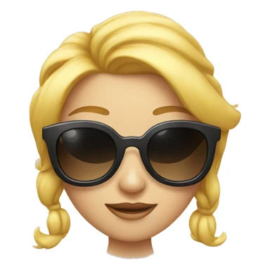 emoji princess with sunglass sticker