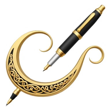 the word 'arabic' stylized as a calligraphy pen sticker
