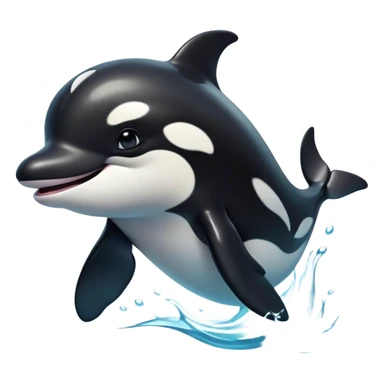 Cinematic Comical orca Portrait Emoji, Head tilted dramatically with an exaggeratedly shocked expression, featuring a sleek black-and-white body with wide, comically expressive eyes full of playful disbelief and animated flippers, Simplified yet hilariously expressive features, highly detailed, glowing with a slightly sassy oceanic glow, high shine, dramatic yet playful, stylized with an air of cheeky marine mischief, soft glowing outline, capturing the essence of a meme-worthy orca that looks ready to make waves with its hilariously dramatic antics! sticker