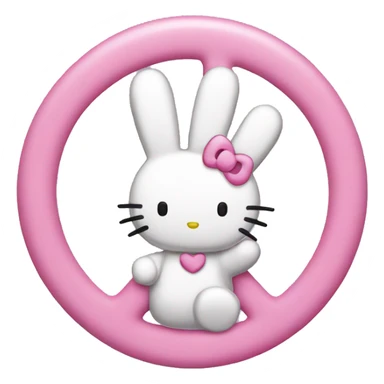 hello kitty peace sign sticker
