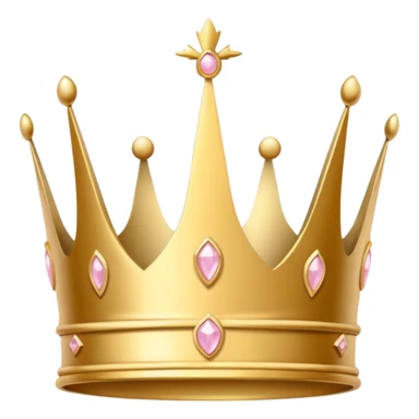 A luxurious golden crown with light pink accents and elegant details, featuring a prominent empty space  sticker