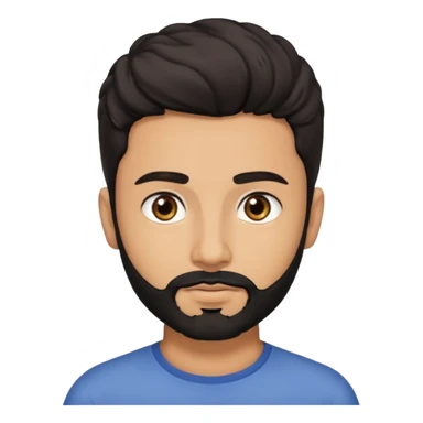 young lightskin Pakistani man with black beard wavy short hair and almond shaped brown eyes and thick eyebrows sticker