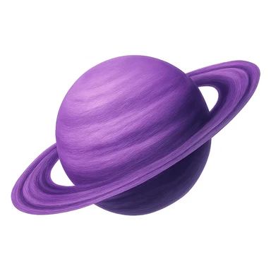 purple Saturn planet with detailed texture, semi-realistic sticker