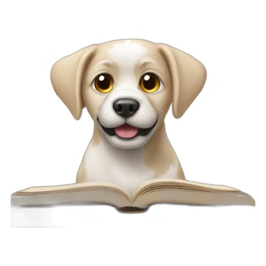Dog read the book sticker