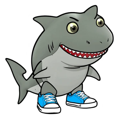 Shark with shoes  sticker