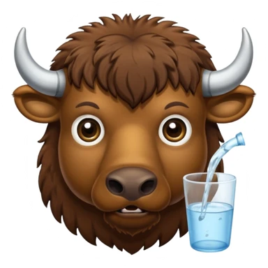 Een bizon met heel veel dorst sticker