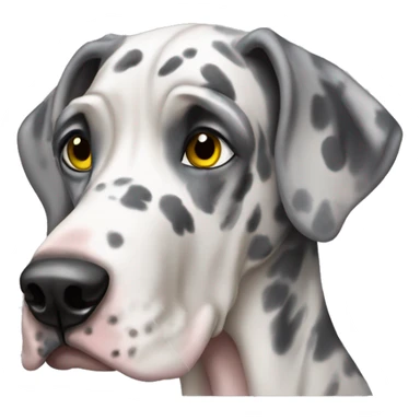 Merle Great Dane with one eye sticker