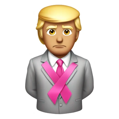 Donald trump with a pink ribbon bow on his head sticker